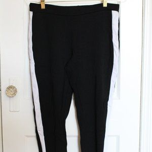 Black Leggings with White Stripe